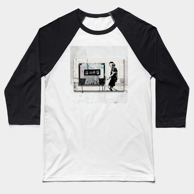 Banksy's cassette Baseball T-Shirt by The Bark Side